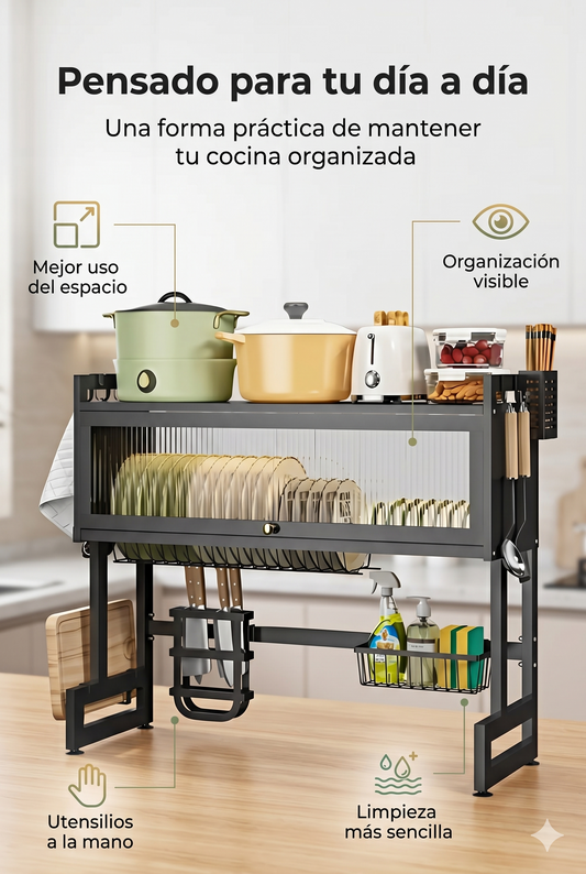 Escurridor de Loza Platero Armable de 65 cm Multifuncional